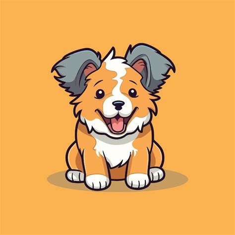 Cute Cartoon Dog Adorabile Compagno Canino Illustrazione Per Bambini