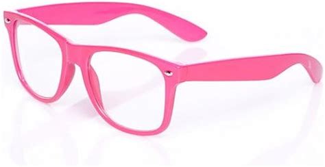 new unisex mens ladies neon pink wayfarer glasses geek sunglasses with clear lense