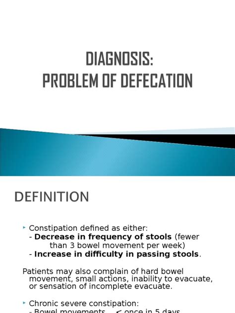 Diagnosis Problem Of Defecation Pdf Constipation Digestive Diseases