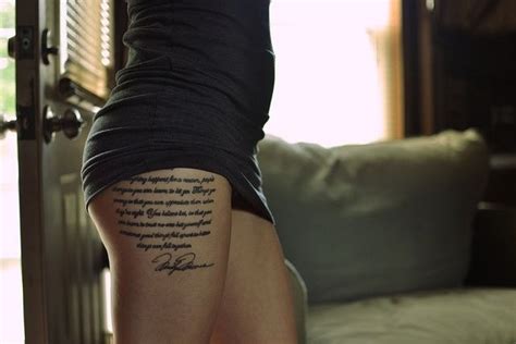 There Is Beauty In This Script Quote Tattoo Cool Upper Thigh Hip