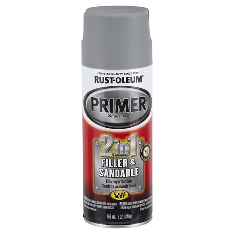 Rust Oleum 2 In 1 Filler And Sandable Primer 260510 12 Oz Gray Spray