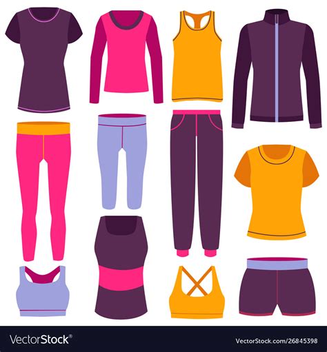 Cartoon Color Clothes Fitness Icon Set Royalty Free Vector