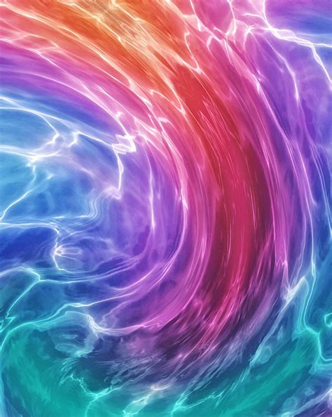 Rainbow Colors Liquid Wave Water Colored Colorful Abstract