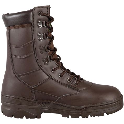 Delta Brown Full Leather Patrol Boots In Sizes 6 To 13 Highlander