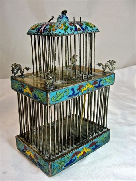 Antqiue Chinese Nei Fu Imperial Storehouse Enameled Cricket Cage