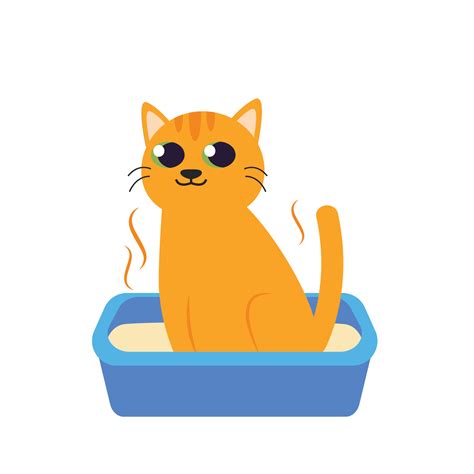 Cat Pooping In Litterbox Vector Illustration 6431699 Vector Art At Vecteezy