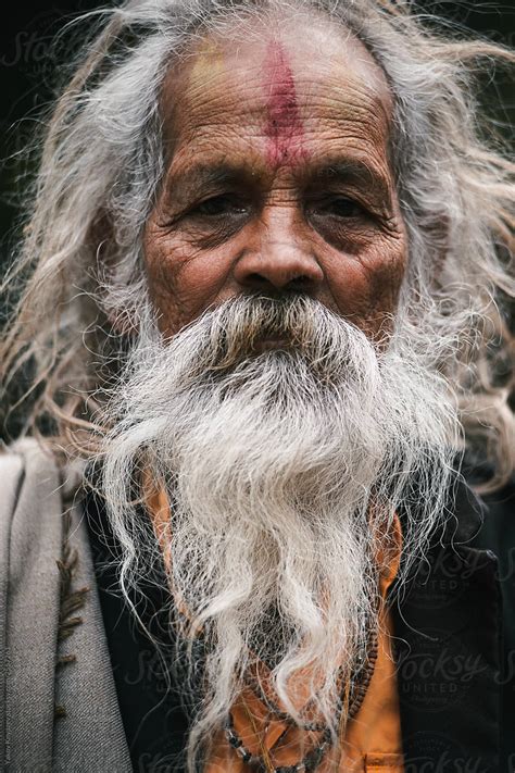 Old Indian Man Portrait With Grey Beard By Stocksy Contributor Yakov Knyazev Stocksy