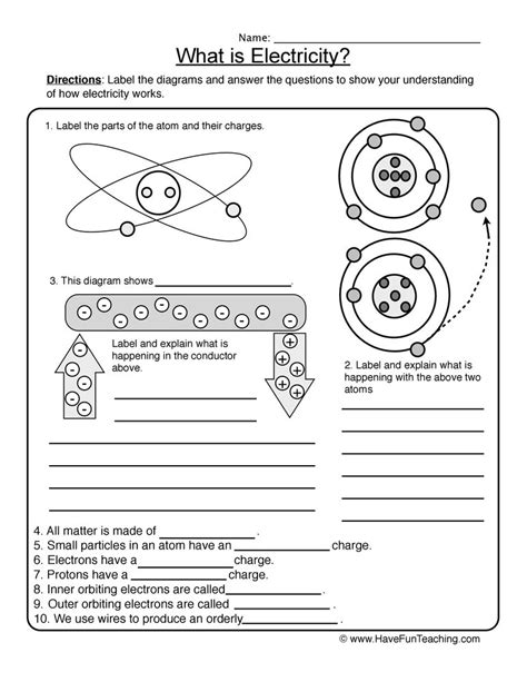 Static Electricity Worksheet Grade 8