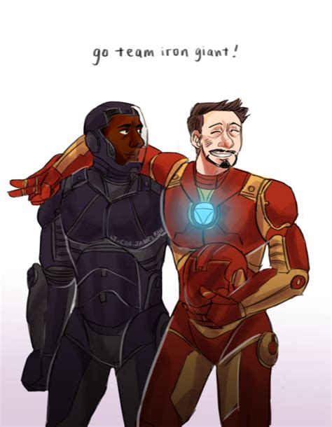 rhodey and tony as jaeger fighters art by pidgeyons tony stark comic marvel avengers funny