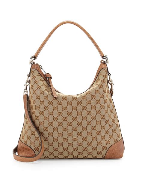 Gucci Original Gg Canvas Hobo Bag Medium Camel