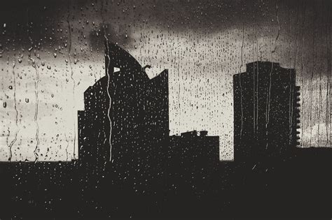 Rain Built Structure Concrete City Raining Rain Drops Silhouette