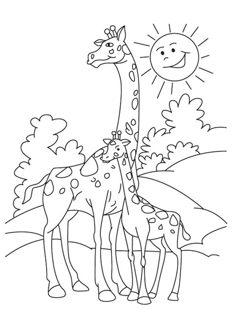Mother And Baby Giraffe Coloring Page Free Printable Coloring Pages