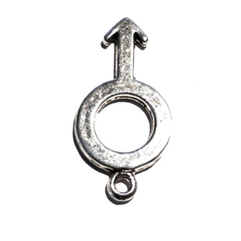 ♂♀ Female Male Gender Symbol Charm Swinger Threesome Foursome Silver Qos