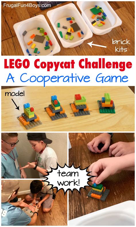 Lego Copycat Challenge A Totally Fun Cooperative Game Frugal Fun