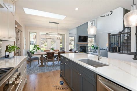 You can try to design your home with minimalist modern design for the home interior. Open layout kitchen, dining room, living room, warm grays ...
