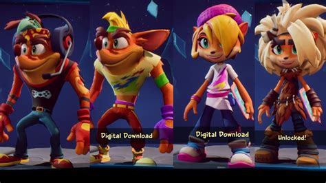 Crash Bandicoot 4 Its About Time All Crash And Coco Skins Pre Order