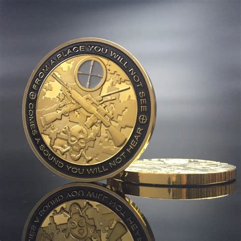 New Arrival Usa Sniper Coins Army Gold Plating Commemorative Coins