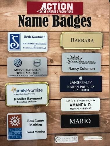 Color Imprinted Aluminum Name Badge Name Badges Plates