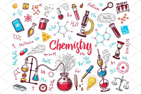 Chemistry Icons Doodle Set Science Doodles Chemistry Drawing