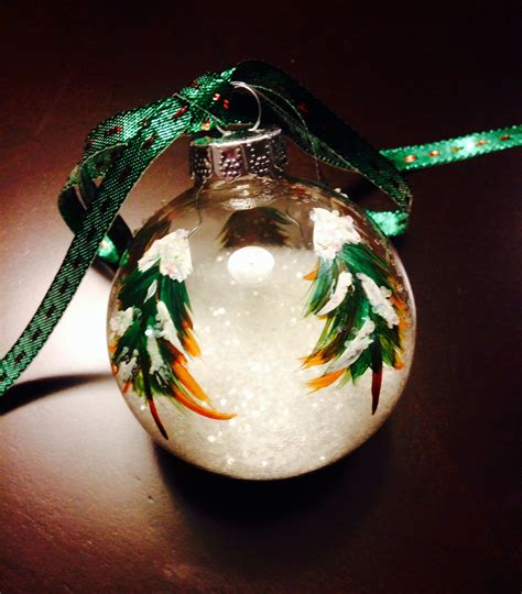 Clear Ornament With Acrylic Paints And Glitter Christmas Ornament