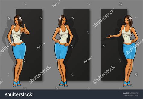 Vertical Banner Sexy Girl Background Modern Ilustración De Stock 1496880530 Shutterstock