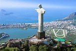 Christusstatue (Cristo Redentor) auf dem Corcovado in Rio de Janeiro ...