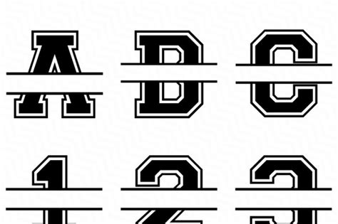 Free Varsity Split Font Svg Full Alphabet Numbers Crafter File