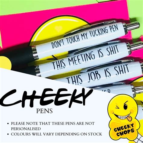 Funny Profanity Pens Funny Pens Banter Pens Rude Pens Etsy Uk