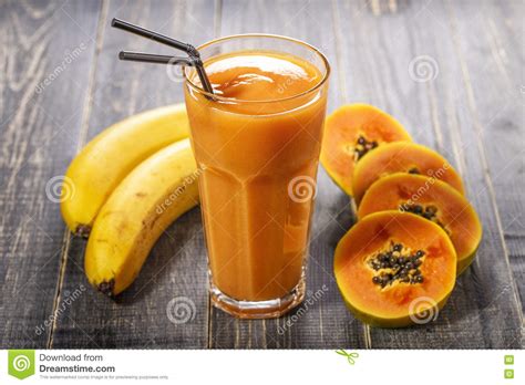 Papaya Smoothie Selective Focus Stock Image Image Of Nutrition