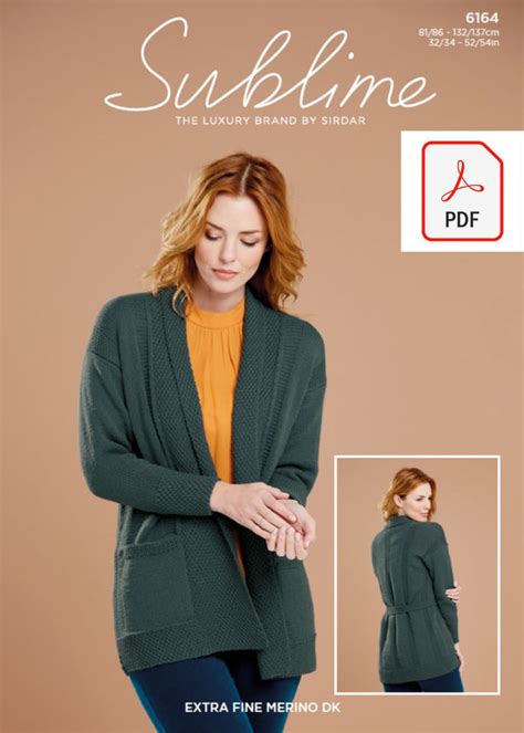 Sirdar 6164 Ladies Cardigan In Sublime Extra Fine Merino Wool Dk Pdf