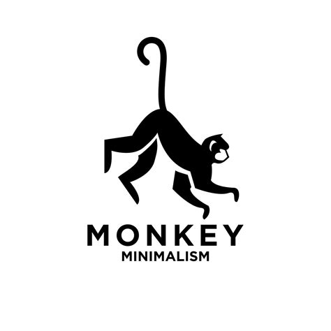 Premium Minimalism Monkey Vector Logo Icon Illustration Design 2442996
