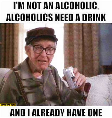 i m not an alcoholic alcoholics need a drink and i already have one