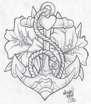 This tattoo pattern can express your love of navigation, yearning for distance, attachment to established… Tattoo | Drawings, Tattoo drawings, Anchor flower tattoo
