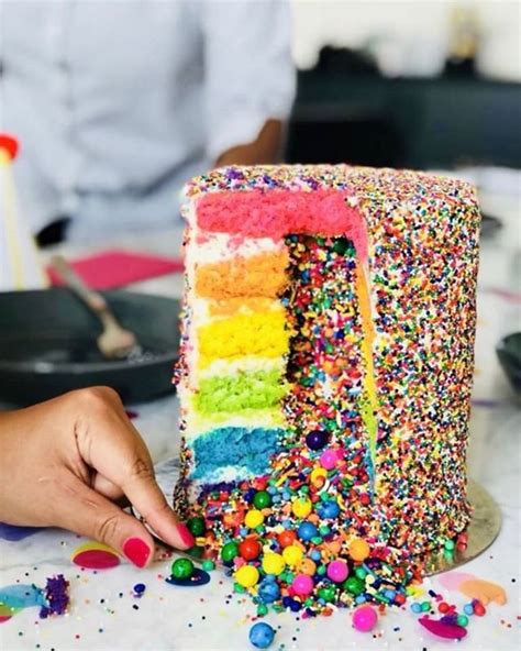 Midi Rainbow Explosion Sprinkle Cake Sprinkle Cake Cake Bakery Branding