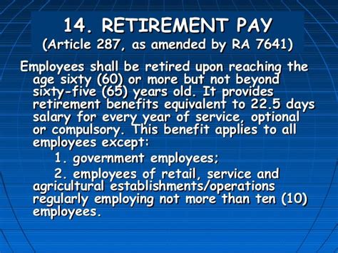 Retirement Plan Philippines Law Early Retirement