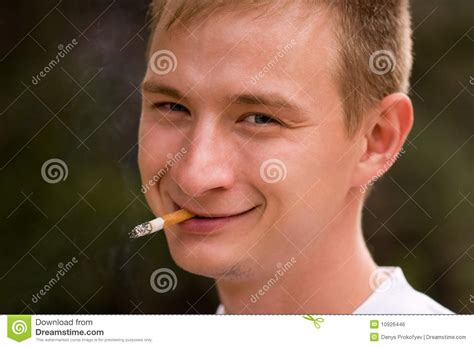 Man Smoking Stock Photo Image Of Person Eyes Cigarette 10926446