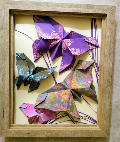 Hand Painted Origami Butterfly Wall Art
