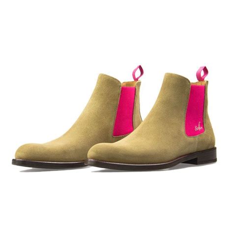 Ladies studded chelsea ankle boots women chunky block heels goth punk shoes size. Serfan Chelsea Boot Women Beige Suede Pink Spandex ...