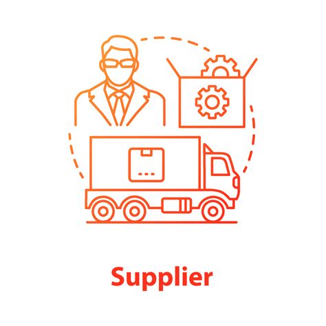 Supplier Red Concept Icon Cargo Transportation Idea Thin Line