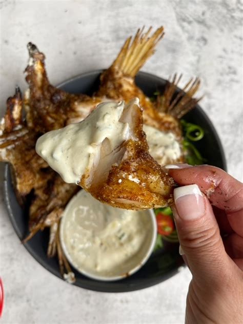 Bbq Barramundi Fish Wings With Ranch Dipping Sauce Come Grill With Me