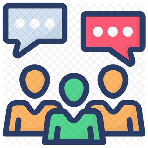 Group Discussion Icon Download In Colored Outline Style