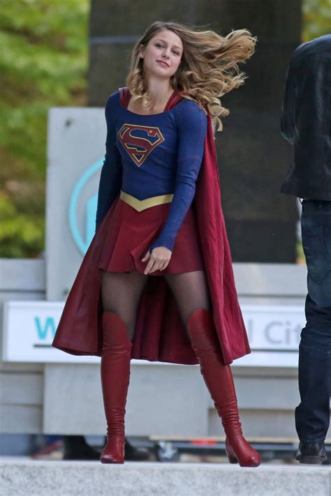 Melissa Benoist Supergirl Set In Vancouver 09 12 2016 • Celebmafia