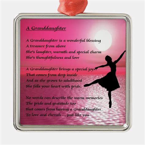 Granddaughter Poem Ballerina Metal Ornament Zazzle