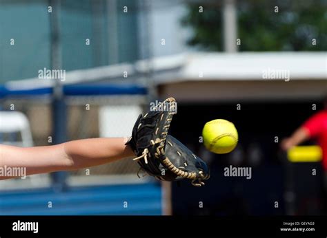 Catching Ball Softball Hi Res Stock Photography And Images Alamy