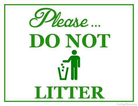 Do Not Litter Signs Clipart Best