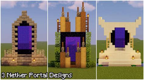 3 Simple Nether Portal Designs Minecraftbuilds