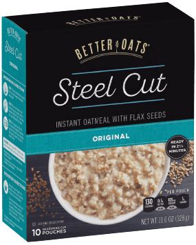 Better nutrient profile and slower digesting compared to the instant options. Better Oats Steel Cut Original | Post Consumer Brands
