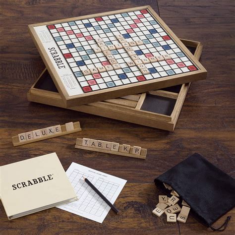 Ws Game Company Scrabble Deluxe Vintage Edition With Rotating Game