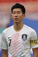 Son heung min poses during the men s footbal semi final competition ...