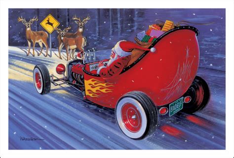 Hot Rod Santa Holiday T Bucket 65